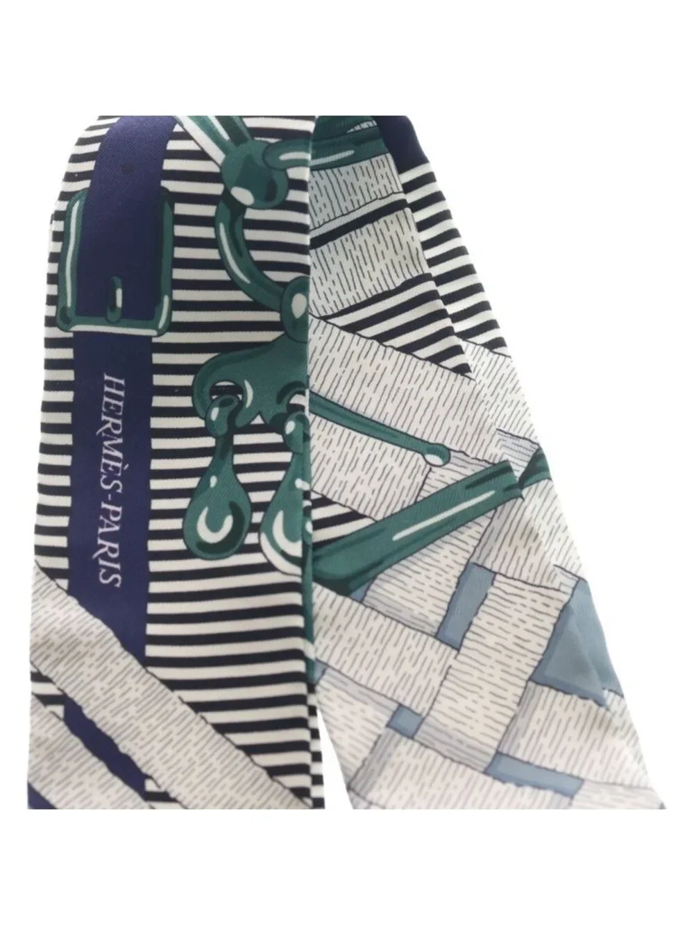 Hermes Mors a Jouets Chemise Silk Twill Twilly Navy Scarf